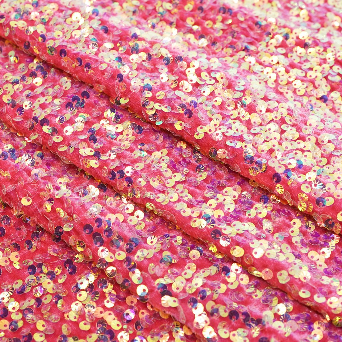 Sanibel Seashell Stretch Velvet Sequin Fabric | CDW
