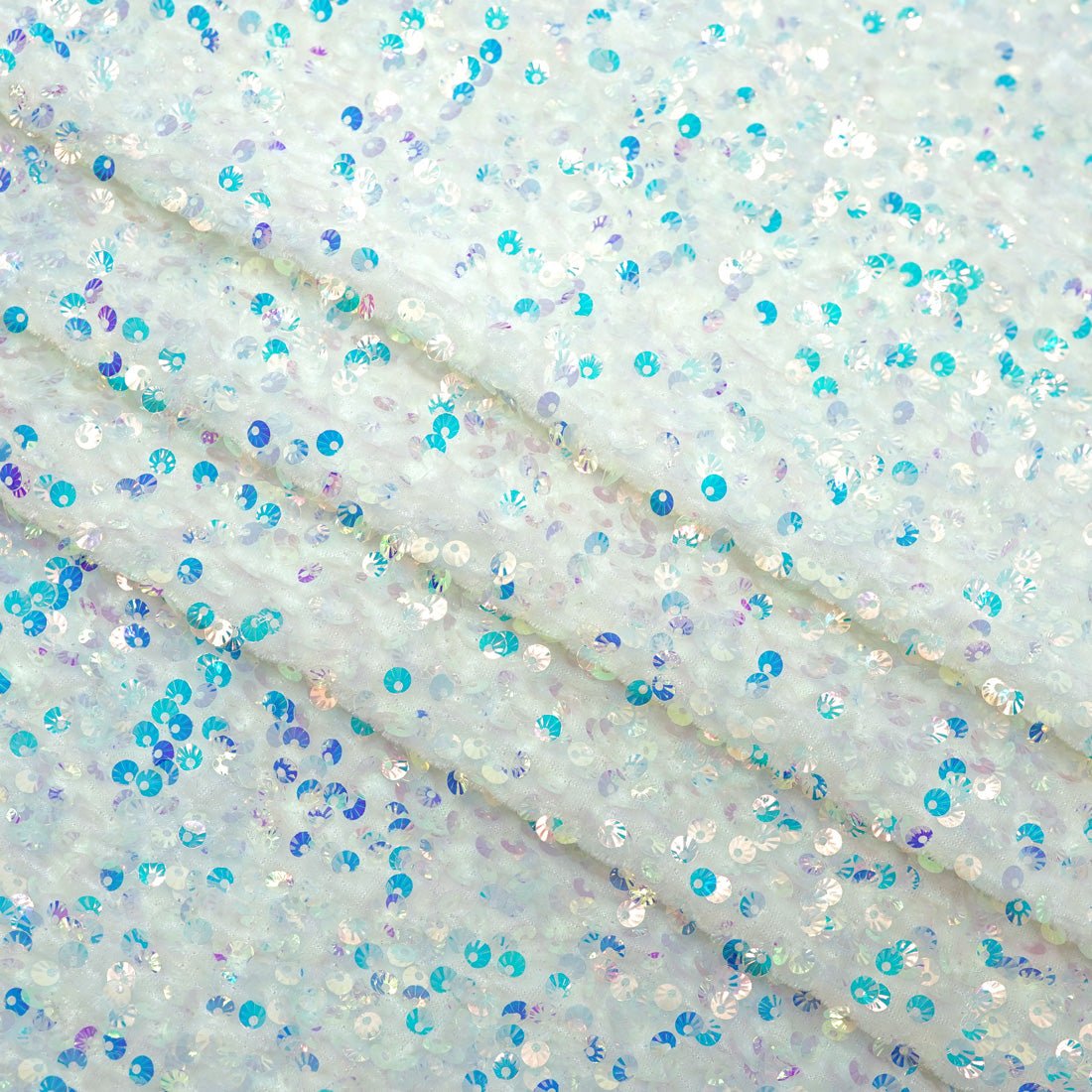 Sanibel Seashell Stretch Velvet Sequin Fabric | CDW