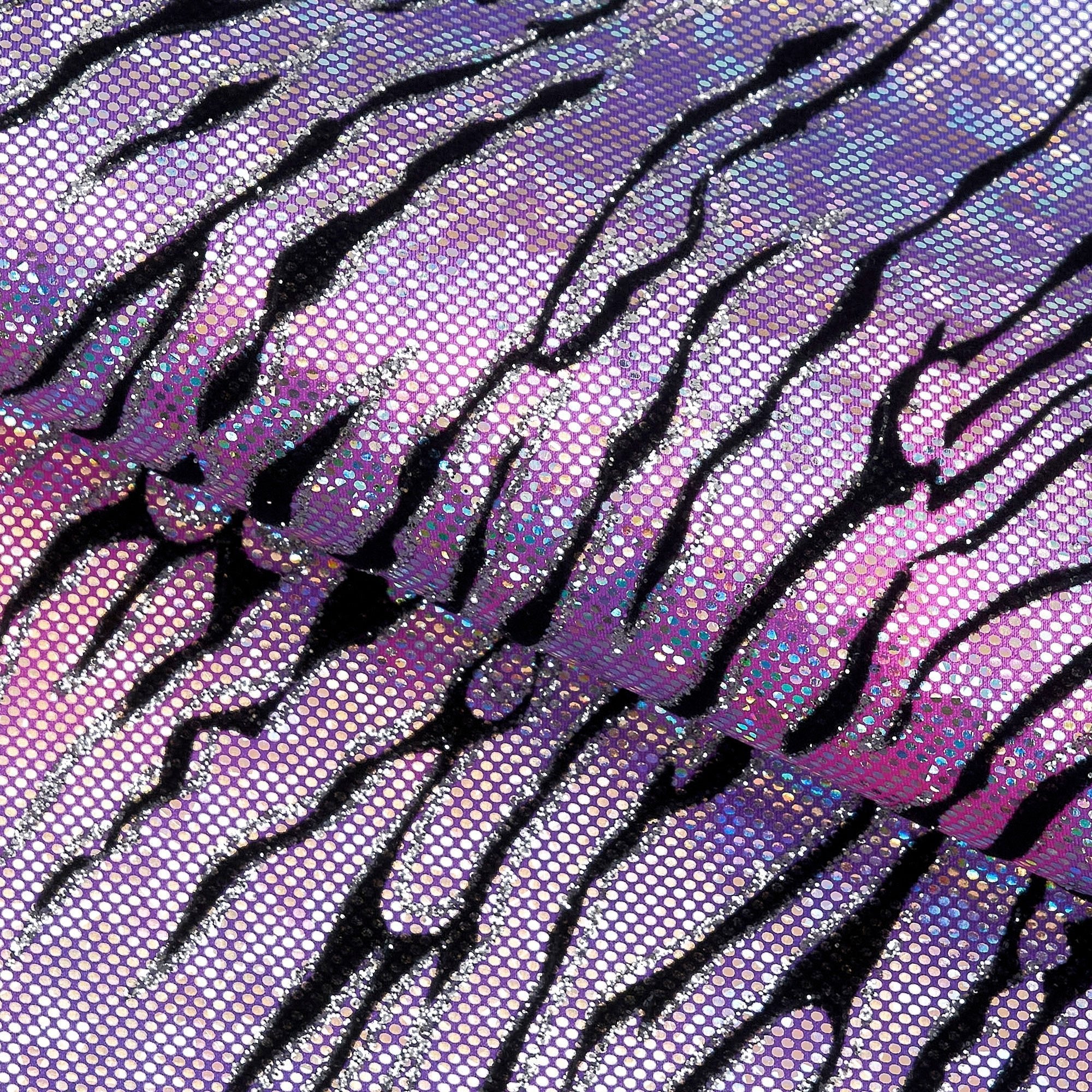 Serengeti Foil Glittered Flocked Stretch Spandex Fabric | CDW