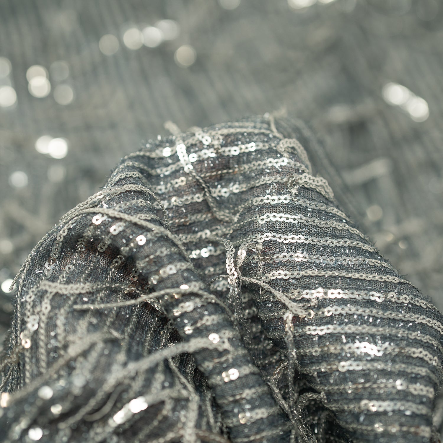 Shimmy Polyester Mesh with Dangle Sequin Fabric | CDW