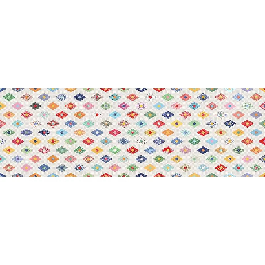 Simple Pleasures Diamond Ivory Cotton Wideback Fabric per yard