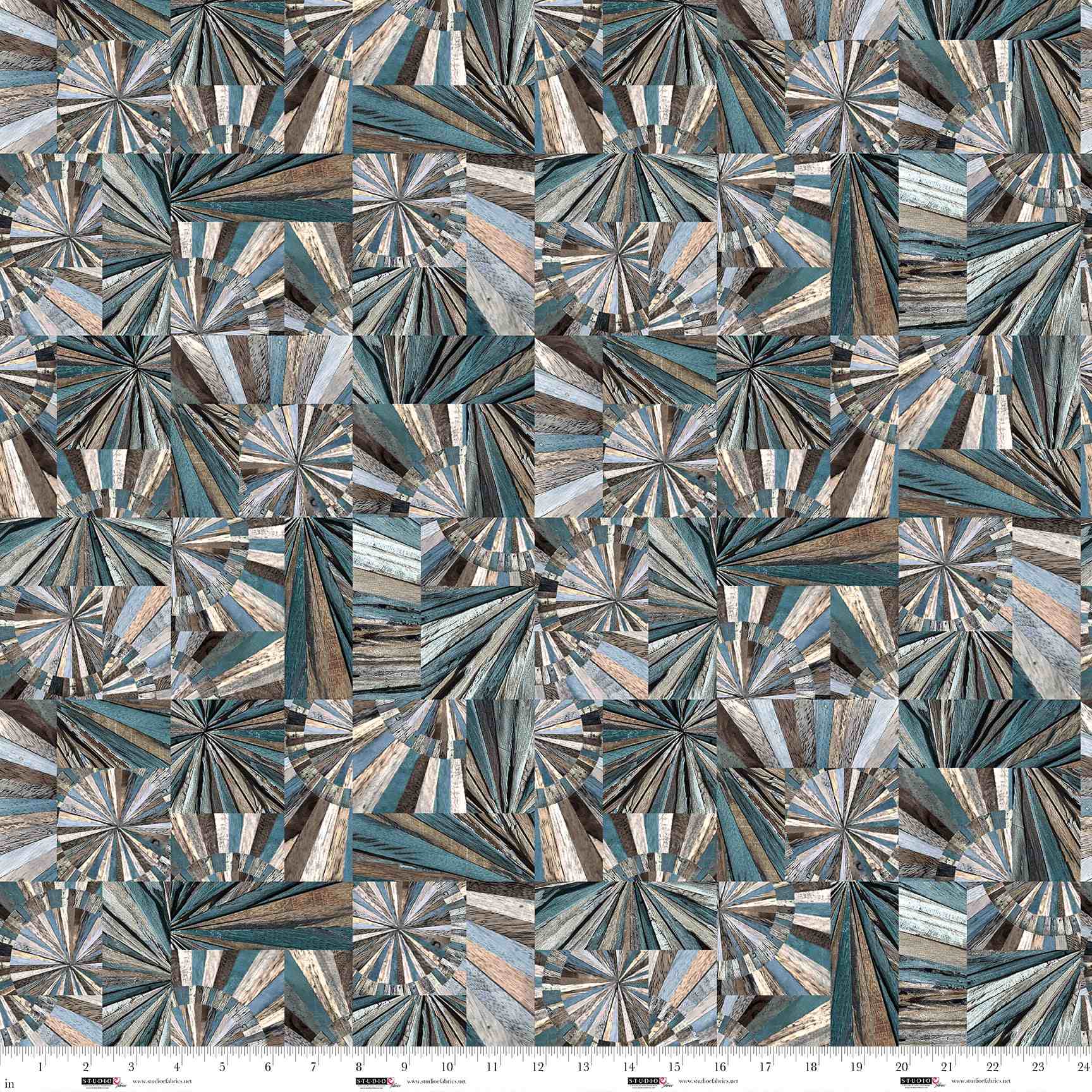 Slate Woodburst Out of the Woodwork Cotton 44"/45" Fabric Per Yard