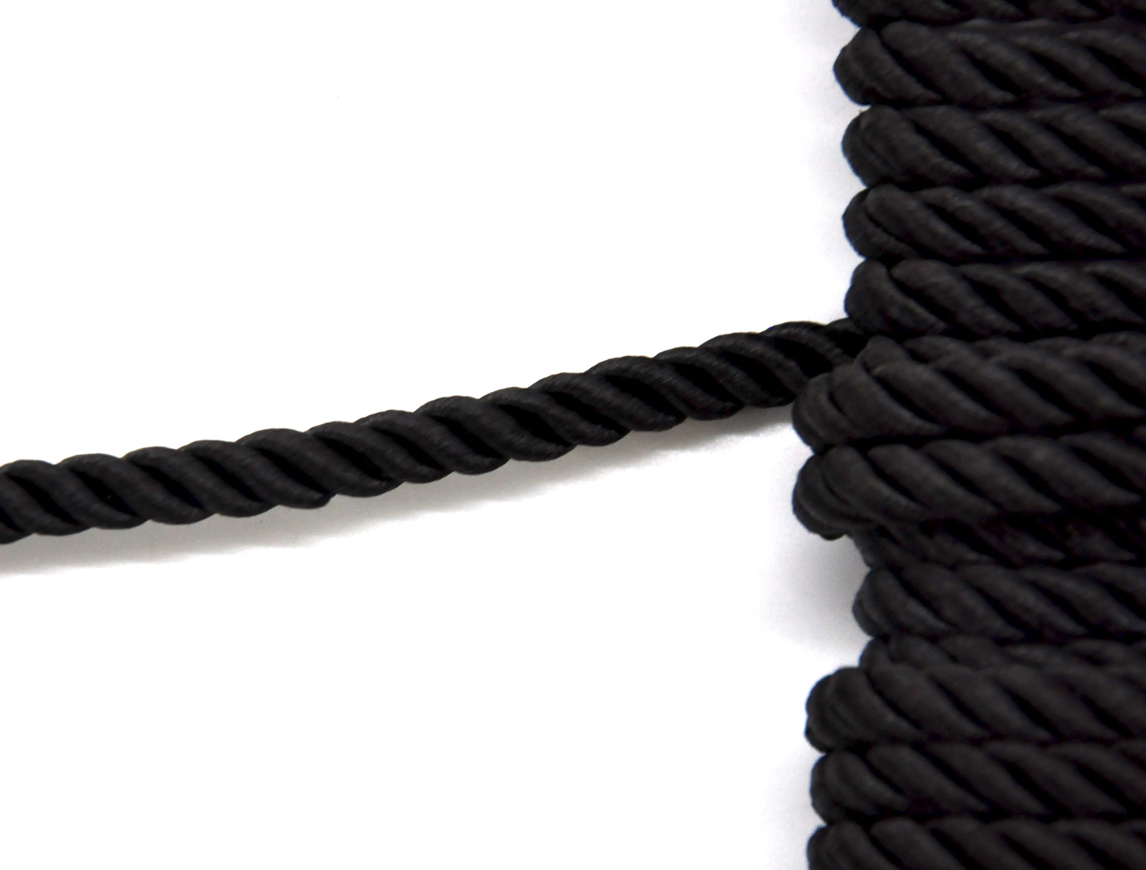 Softer Collection - 3/16" Width Cord without Lip (50 Yard Roll) - BC-1015-02 Black