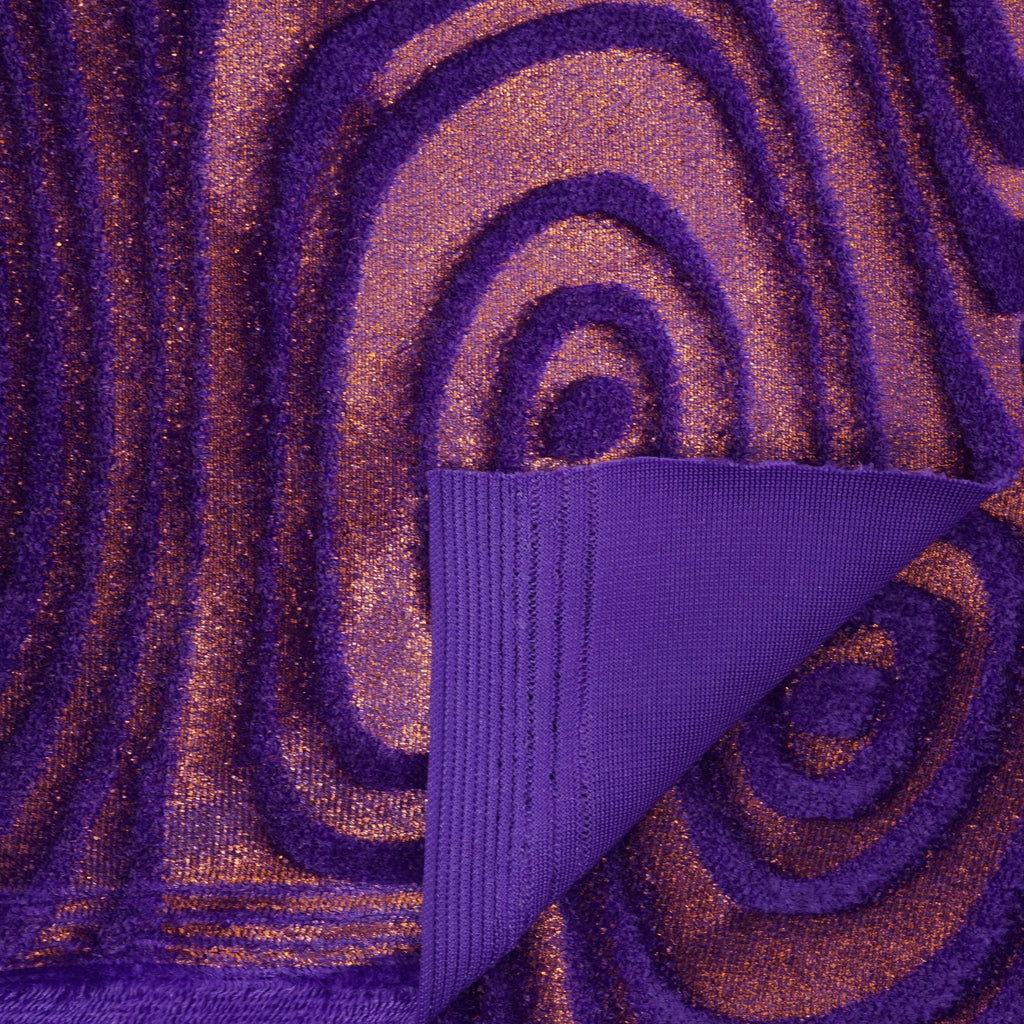 Sonic Swirl Embossed Foiled on Stretch Velvet Fabric | CDW