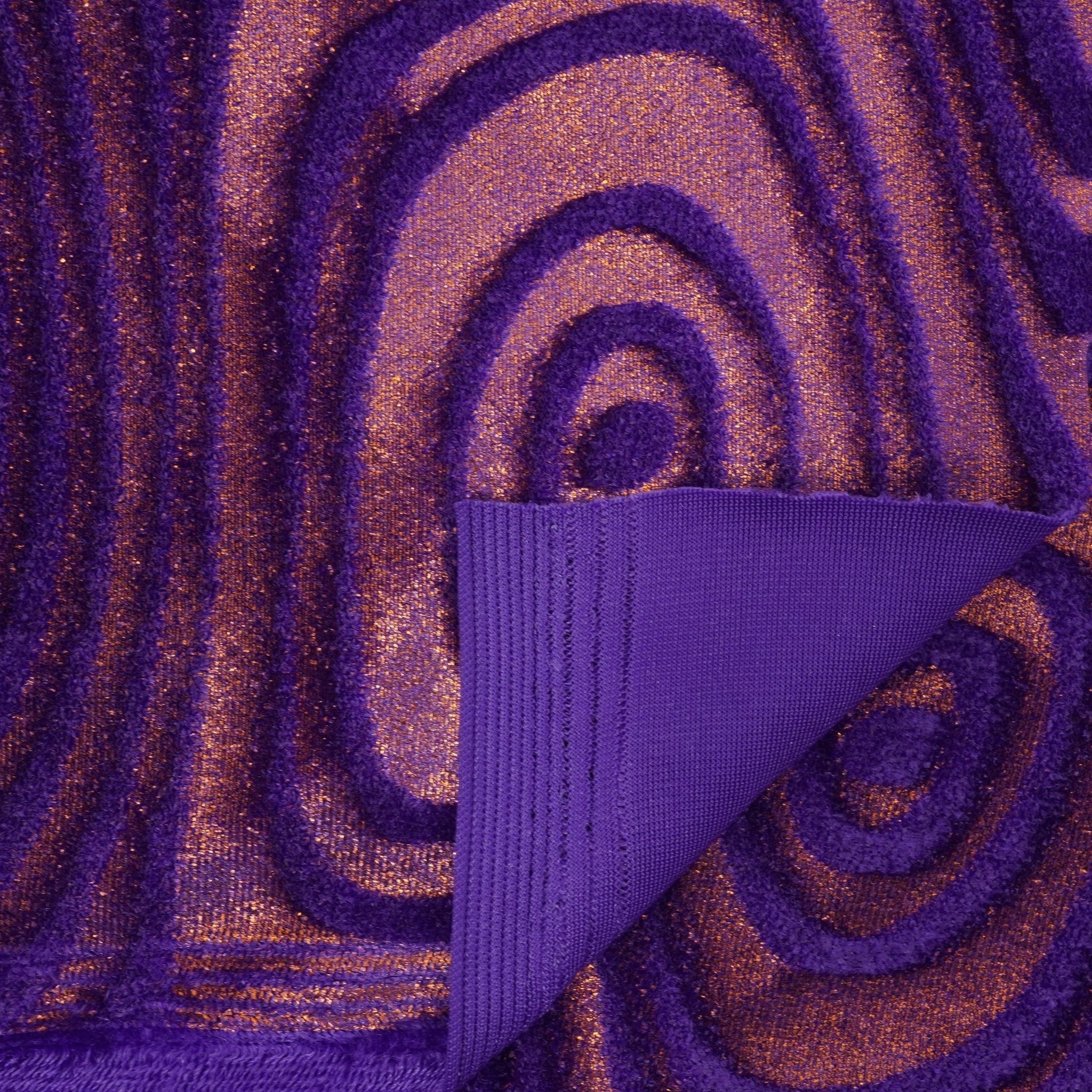 Sonic Swirl Embossed Foiled on Stretch Velvet Fabric | CDW