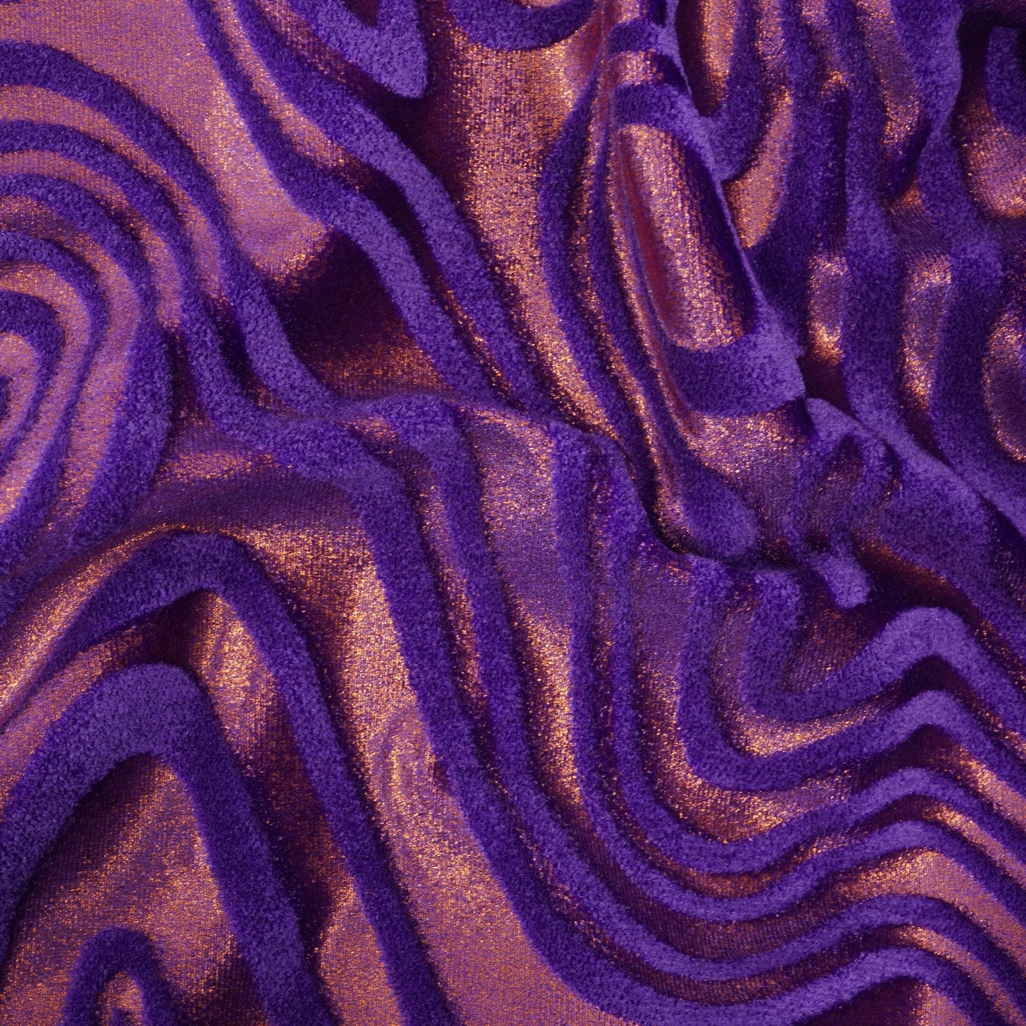 Sonic Swirl Embossed Foiled on Stretch Velvet Fabric | CDW