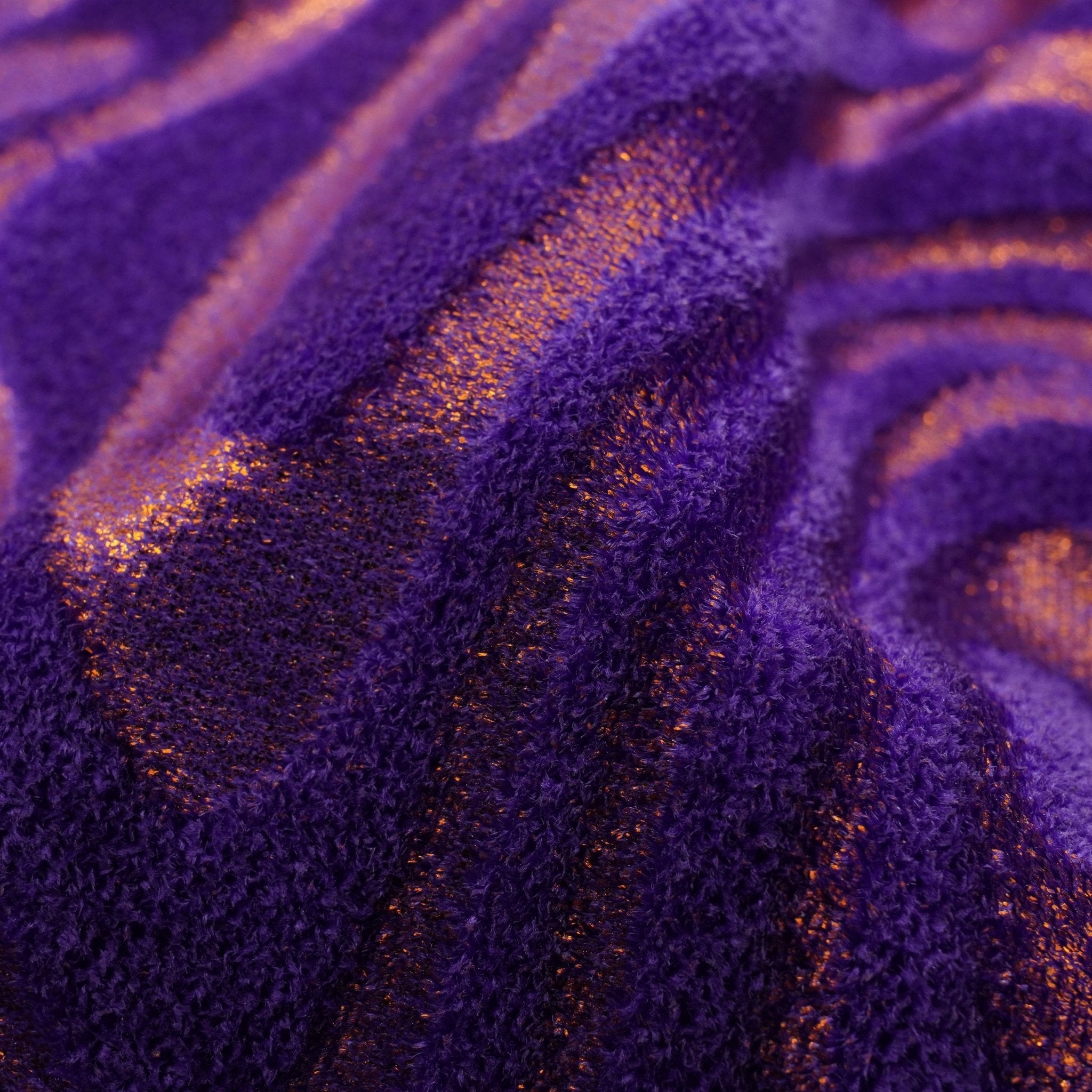 Sonic Swirl Embossed Foiled on Stretch Velvet Fabric | CDW
