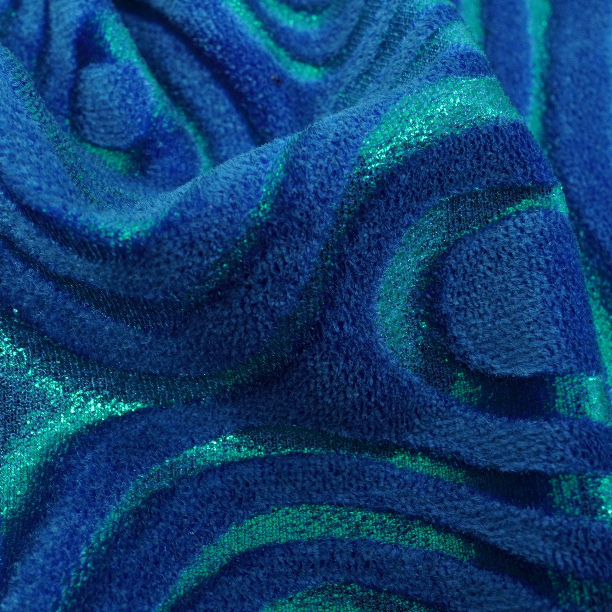Sonic Swirl Embossed Foiled on Stretch Velvet Fabric | CDW