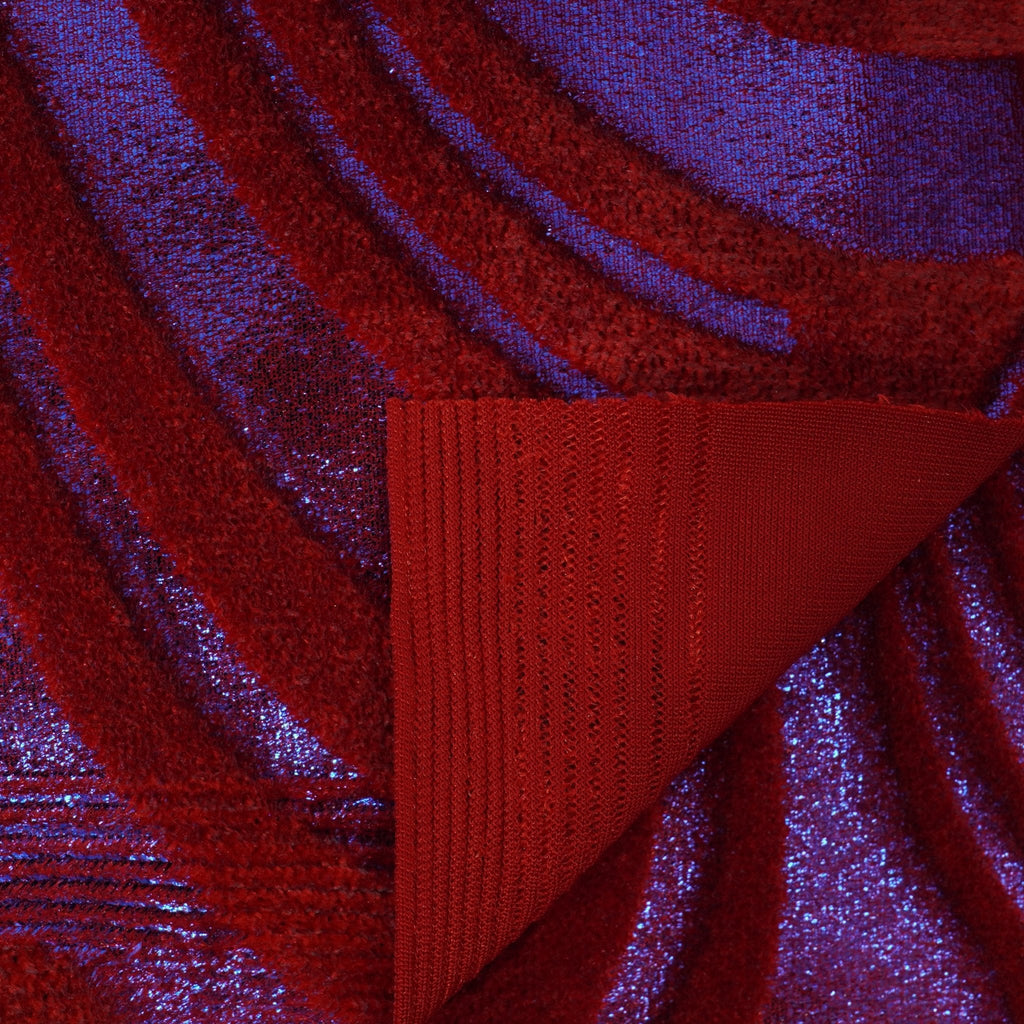 Sonic Swirl Embossed Foiled on Stretch Velvet Fabric | CDW