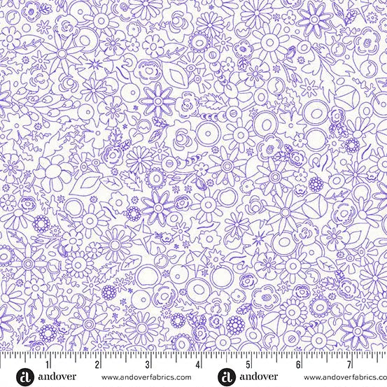 Sun Print Whisper Violet Woodland 44"/45" Fabric Per Yard