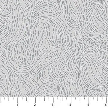 Swirl Gray Pigment Dewfall Cotton 44"/45" Fabric Per Yard