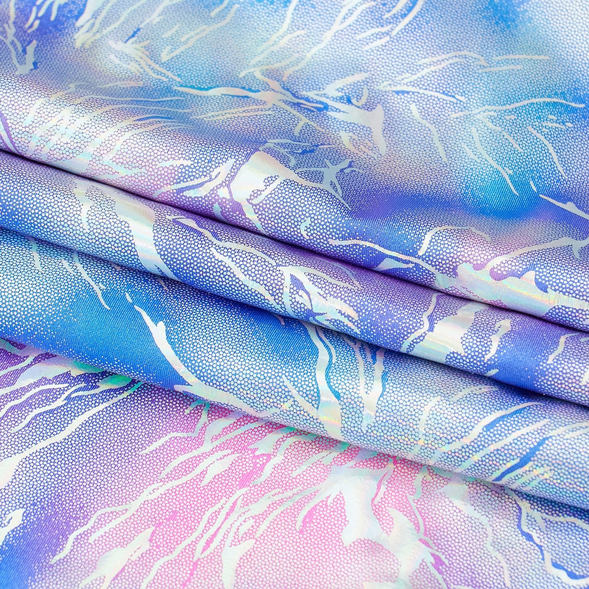 Tie Dye Thunder Hologram Spandex Fabric | CDW