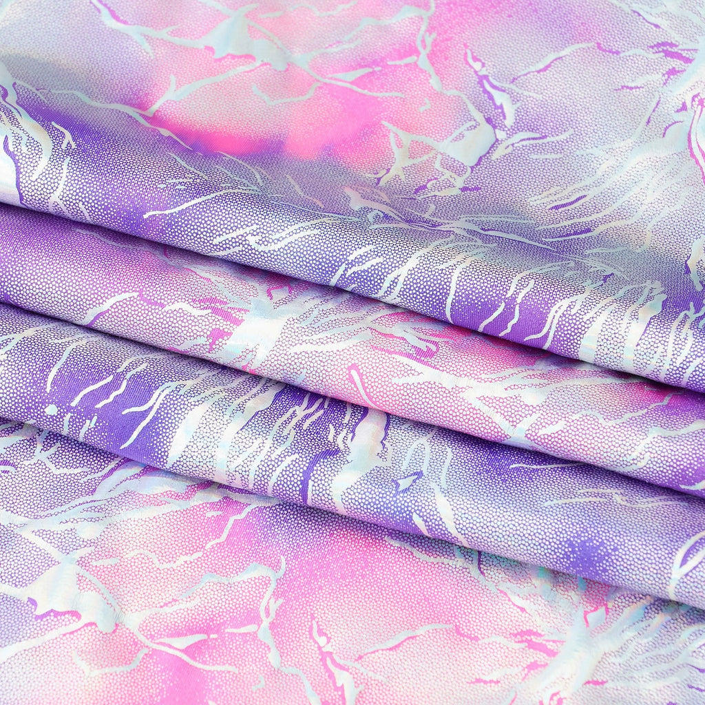 Tie Dye Thunder Hologram Spandex Fabric | CDW