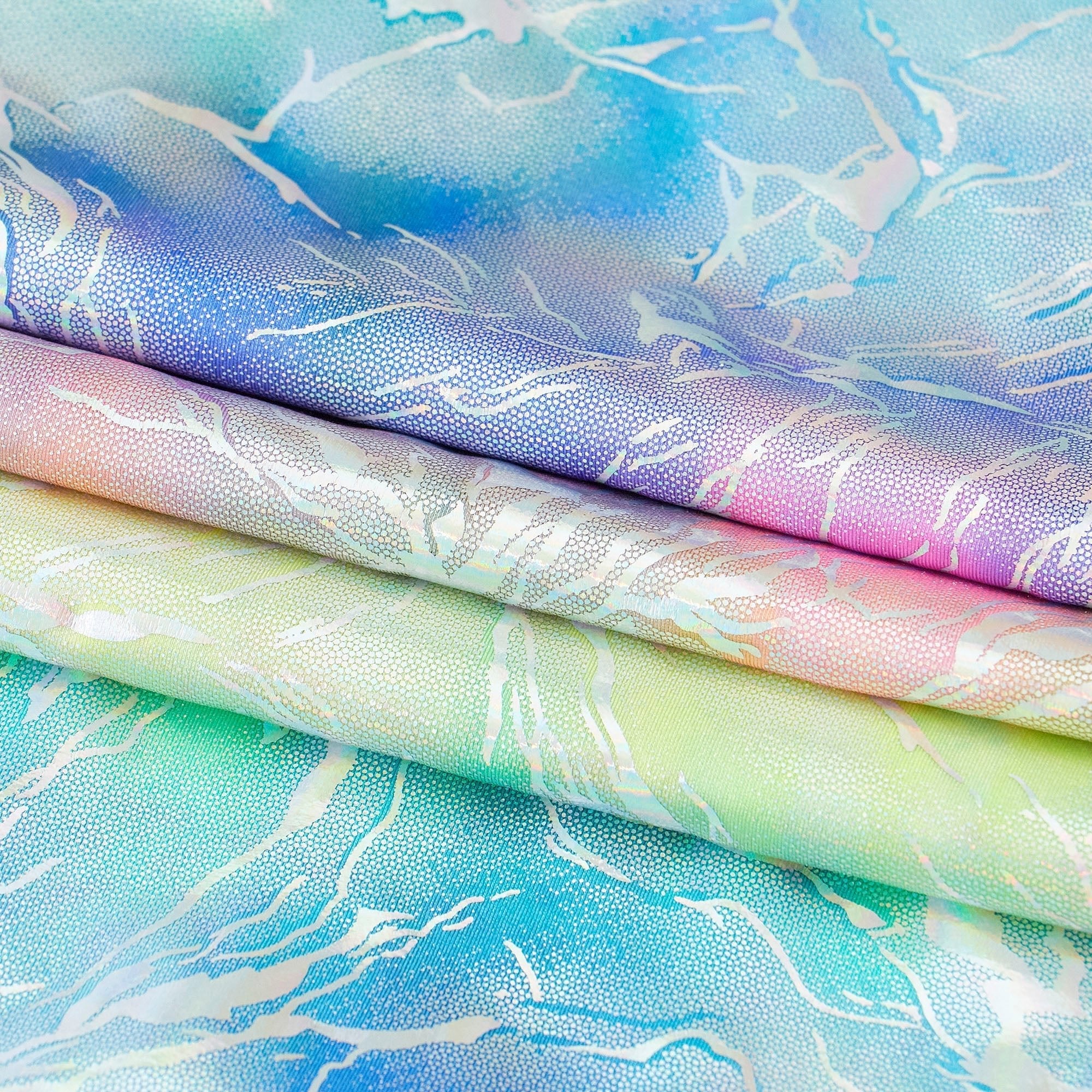 Tie Dye Thunder Hologram Spandex Fabric | CDW
