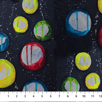 Transcendence Black Painted Color Dots Cotton 44"/45" Fabric Per Yard