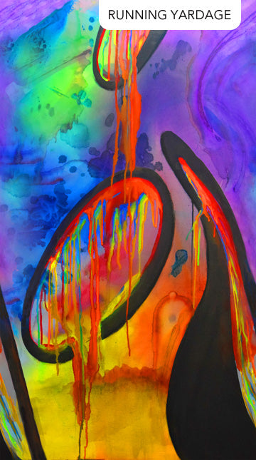 Transcendence Multi Abstract Swirls Cotton 44"/45" Fabric Per Yard