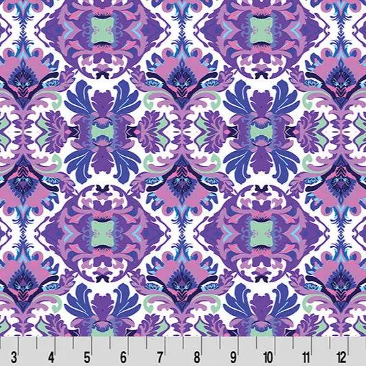 Wanderlust Damask Quilting Cuddle Blue Fabric per yard