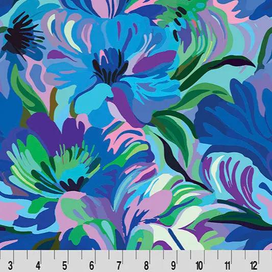 Wanderlust Florals Quilting Cuddle Blue Fabric per yard