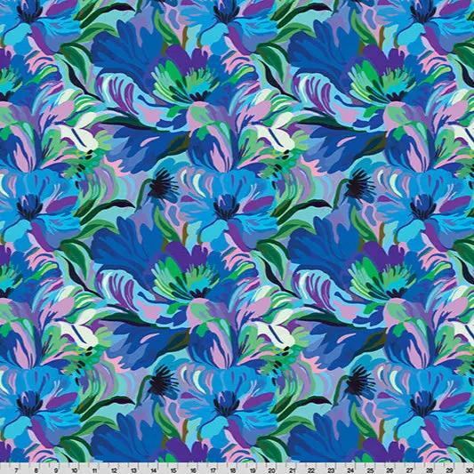 Wanderlust Florals Quilting Cuddle Blue Fabric per yard
