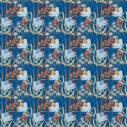 Whimsy Blue Floral 44"/45" Fabric Per Yard