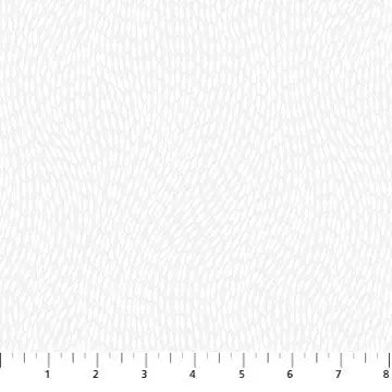 White Basically Black & White Beaded Wave Cotton 44"/45" Fabric Per Yard