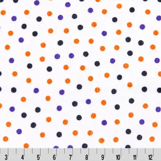 White Dot Digital Cuddle Halloween Fabric per yard