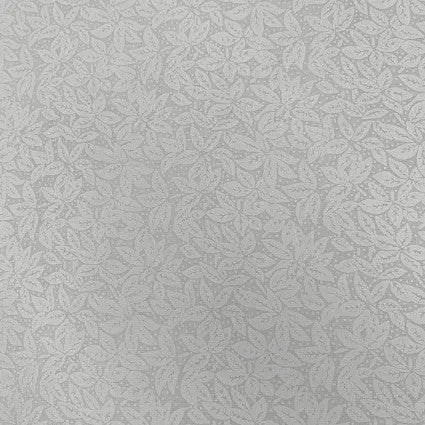 White Leaves Tone on Tone Cotton Wideback Fabric per yard