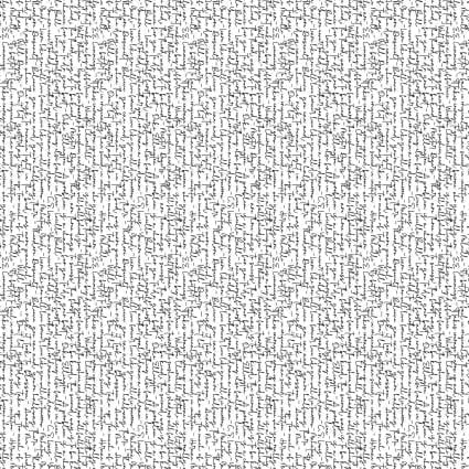 White With Black Script Cotton Wideback Fabric per yard