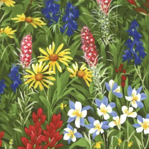 Wildflowers Basics Summer Wildflower Field Multi 44"/45" Fabric Per Yard