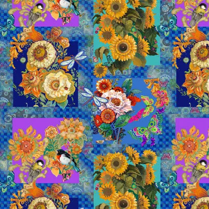 Wonderland By Day Floral Patch Cotton 44"/45" Fabric Per Yard
