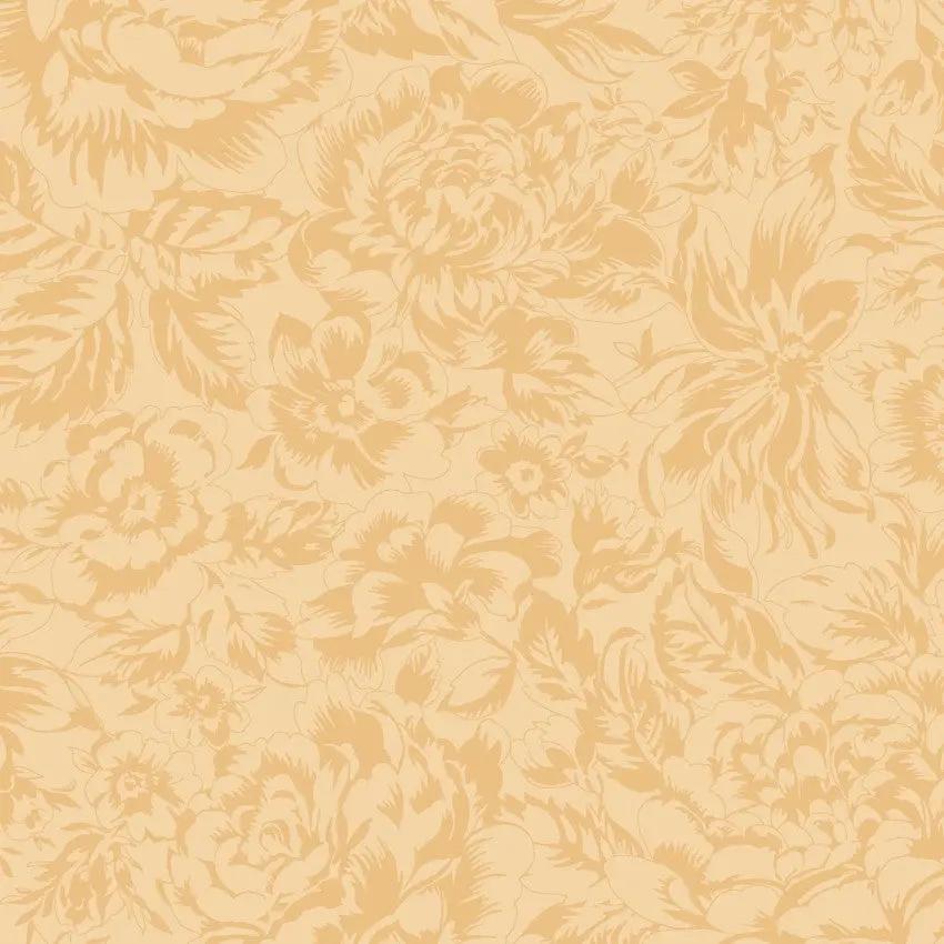 Yellow Tonal Floral La Fleur Flannel Cotton 42"/43" Fabric Per Yard