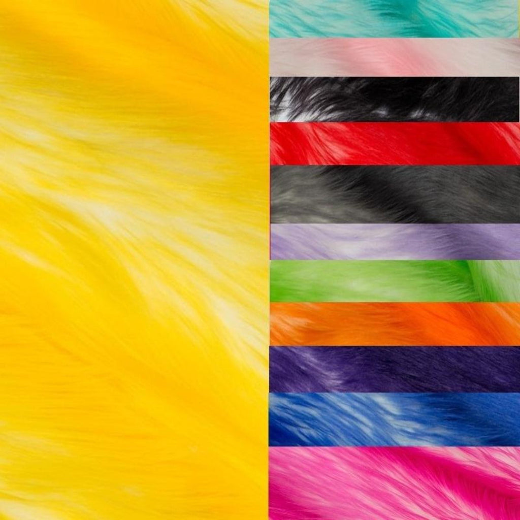 Snow Luxury Two Tone Shaggy Faux Fur Fabric