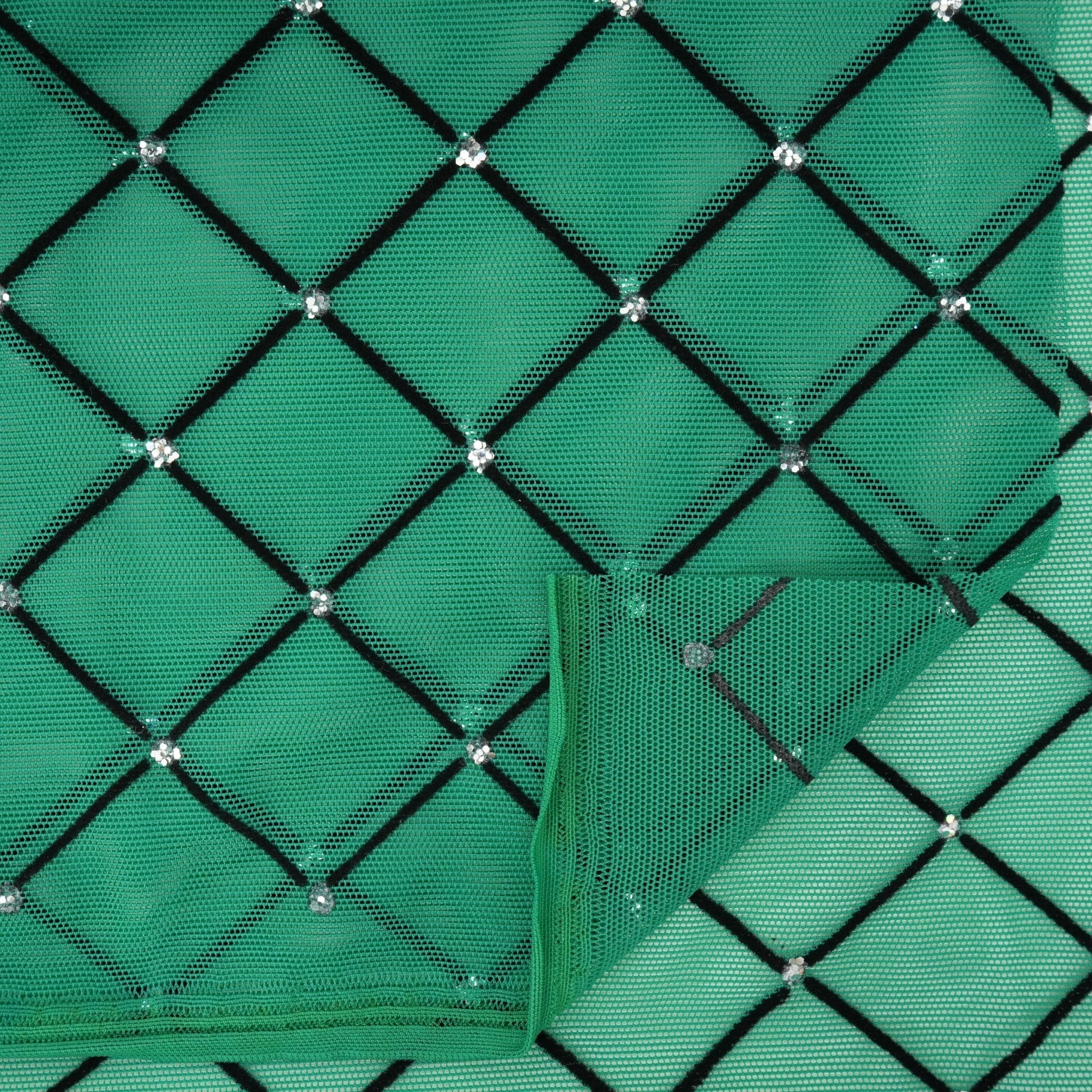 Diamonds Flocked Stretch Mesh Fabric | CDW