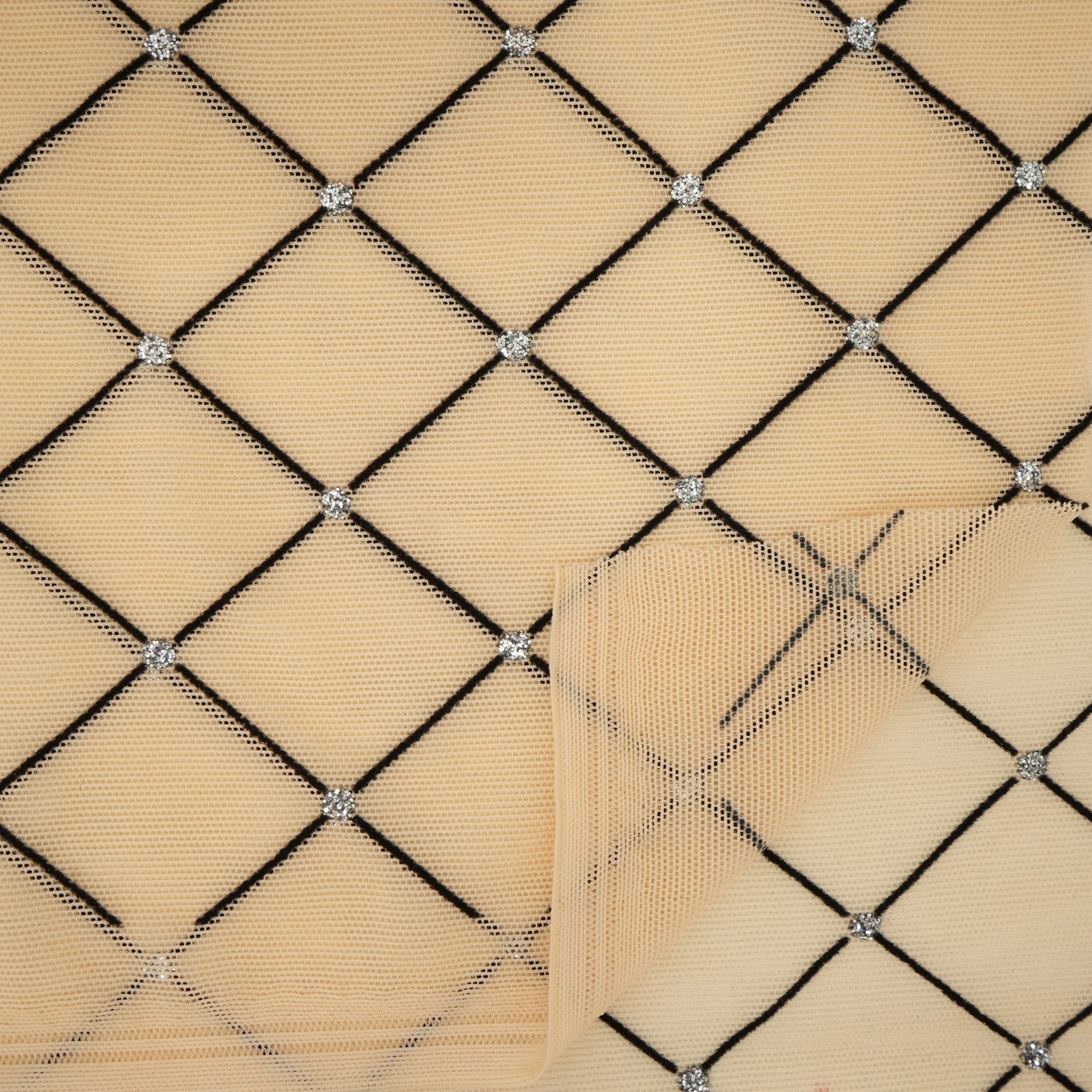 Diamonds Flocked Stretch Mesh Fabric | CDW