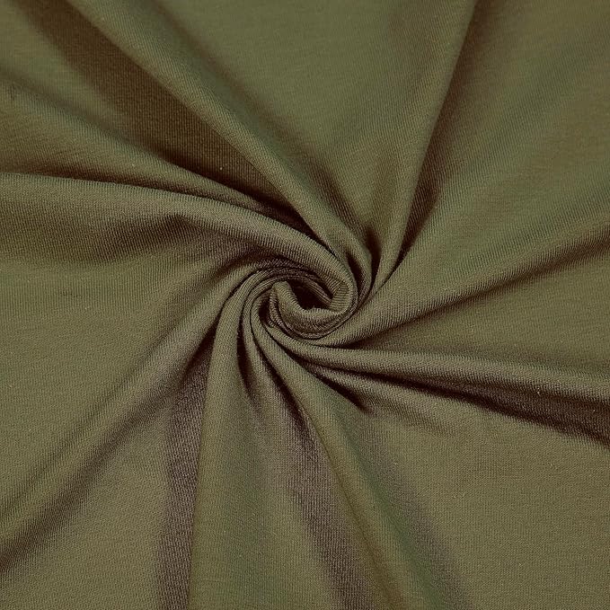 FabricLA 10 oz Cotton Spandex Jersey Knit Fabric – 4-Way Stretch | Olive