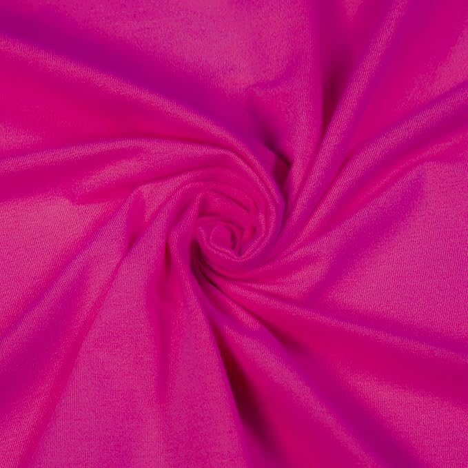 FabricLA 10 oz Cotton Spandex Jersey Knit Fabric – 4-Way Stretch| DK Fuchsia