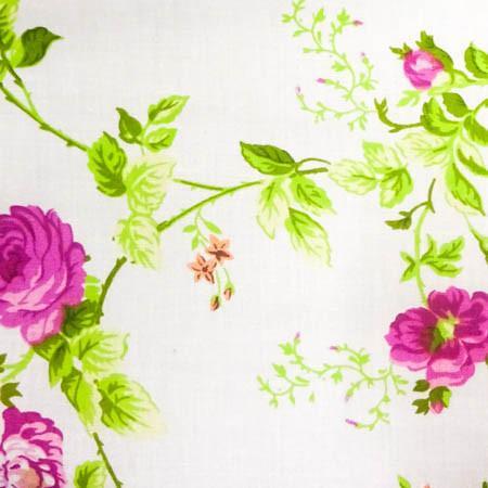 Rose Floral Print Poly Cotton Fabric