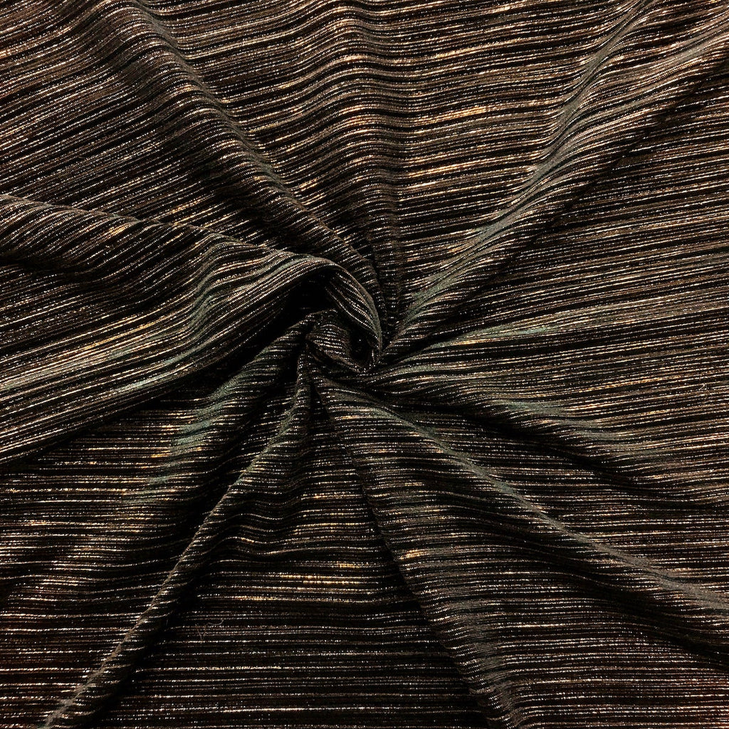 Metallic Pleated Stretch Velvet Fabric
